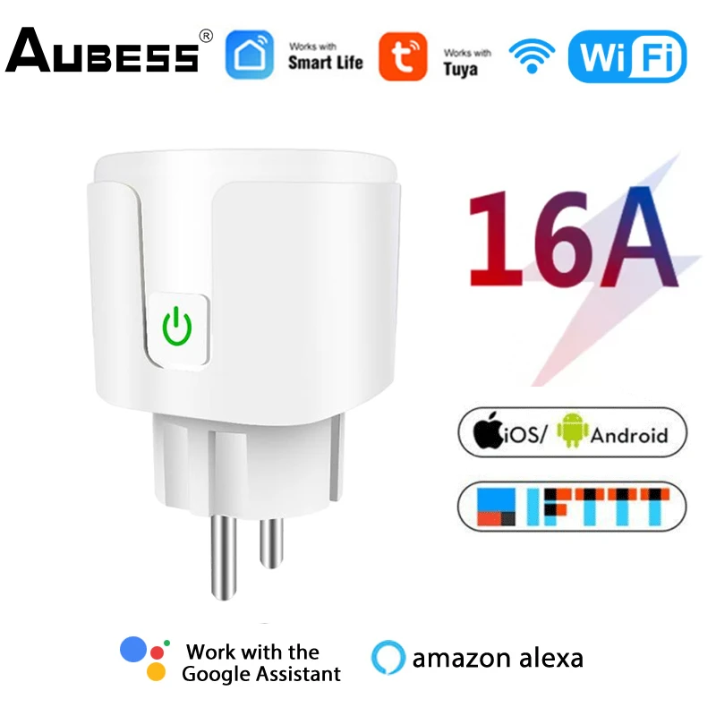 

Tuya Smart Plug WiFi Socket EU 16A Power Monitor Timing Function Control Voice Control Works With Alexa Google Assistant Alice