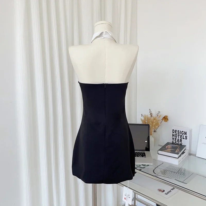 Женское платье-футляр с открытой спиной летнее шифоновое высокой талией