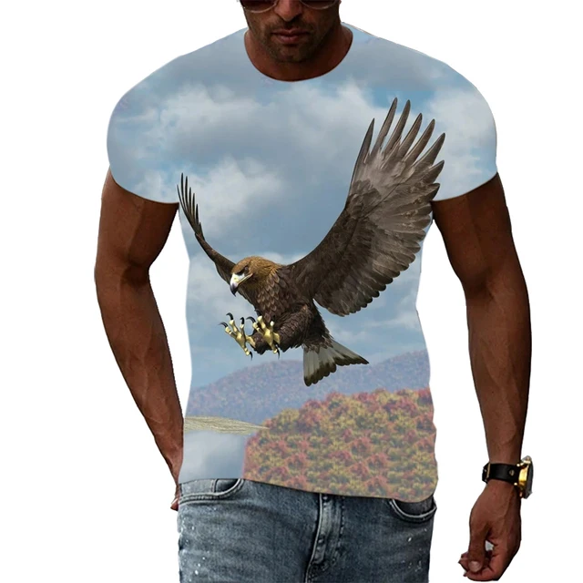 

Eagle Print 3d T-shirt Summer Men O Neck Short Sleeve Casual Sport T Shirts Animal Print Male Streetwear Cool Tops Tee Summer