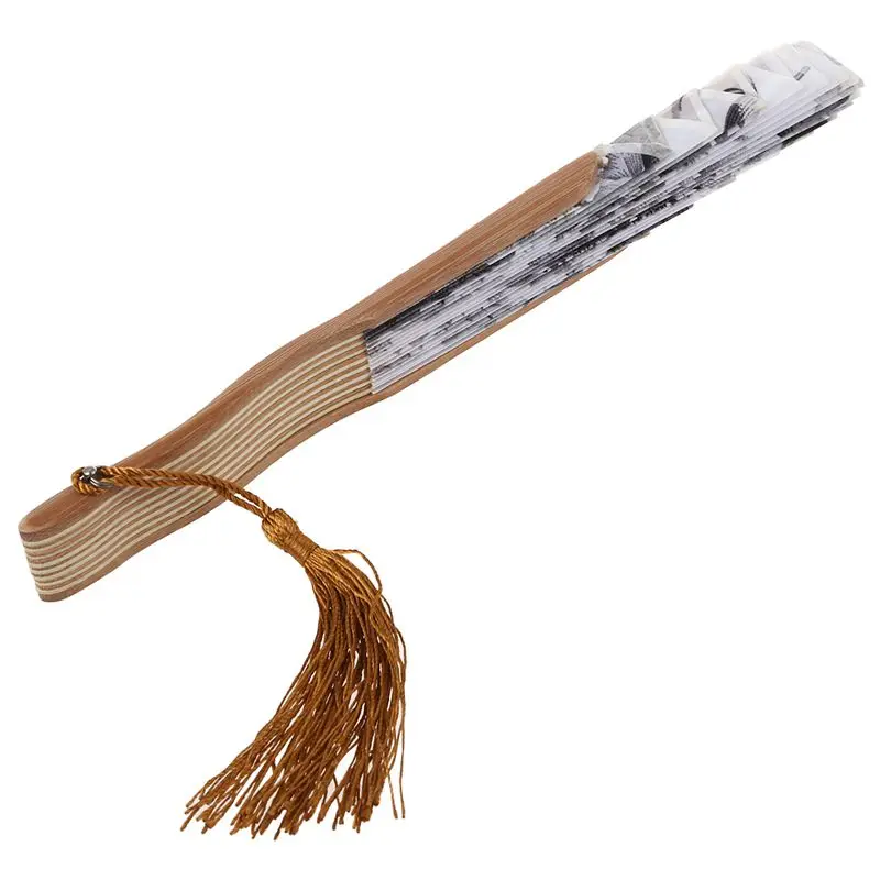 Китайский серый пион Цветущая ткань бамбук складной танцевальный Ручной Веер