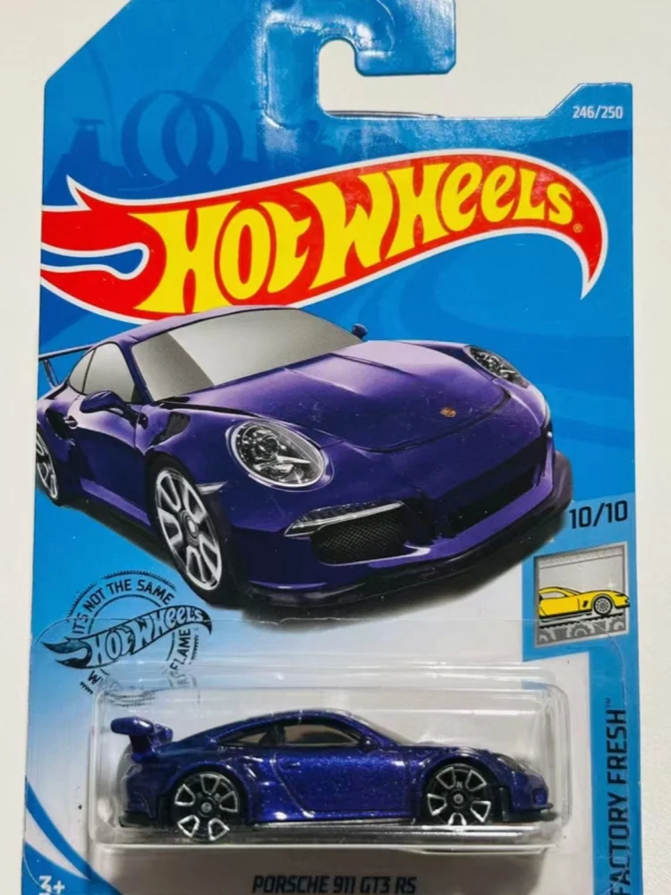 Фото Коллекционная модель Hot Wheels Porsche 911 GT3 RS, фиолетовый литой спортивный автомобиль, украшение для рабочего стола, хобби-модель для фанатов №2