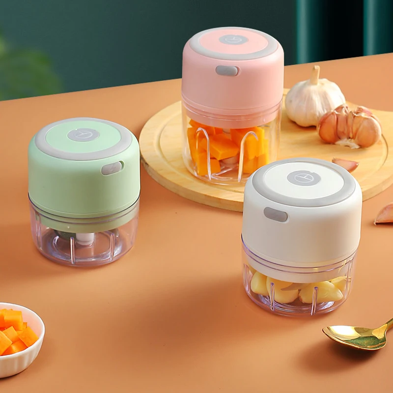 

Mini Electric Garlic Chopper USB Charging Ginger Masher Machine Sturdy Durable Wireless Chili Vegetable Crusher Kitchen Tool