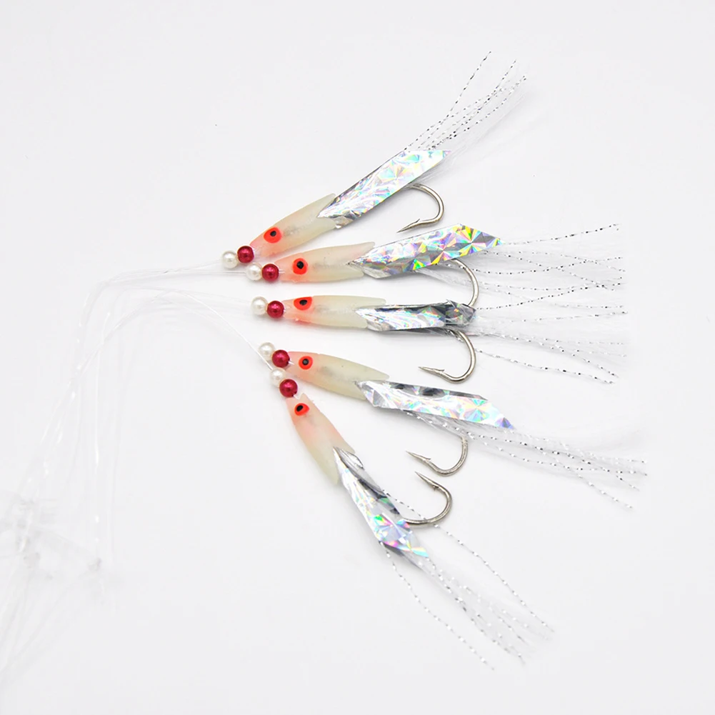 

5pcs/Pack Sabiki Soft Fishing Lure Rigs Bait Jigs Lure Feather Lure Herring Bait Tackle With 6 Hooks For Mackerel Deep Sea Fish