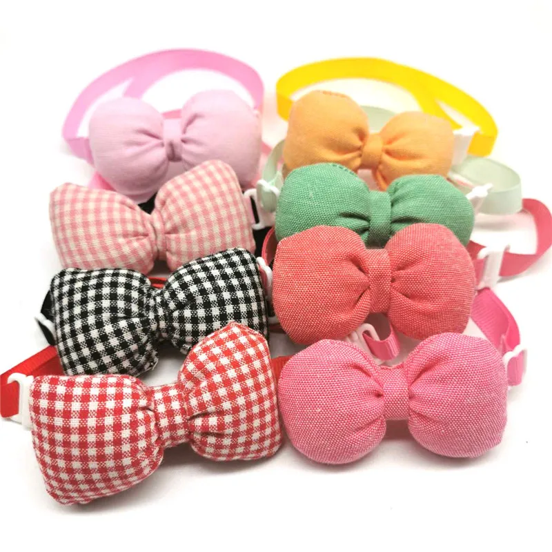 

50pcs Cute Pet Product Dog Cat Bow Ties Bright Color Bow Ties Adjustable Dog Collar Necktie Dog Accessories for Small Dogs