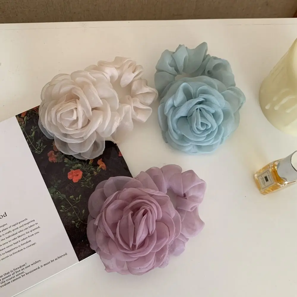 Резинка для волос сетчатая повязка с цветком кольцо камелии веревка в корейском