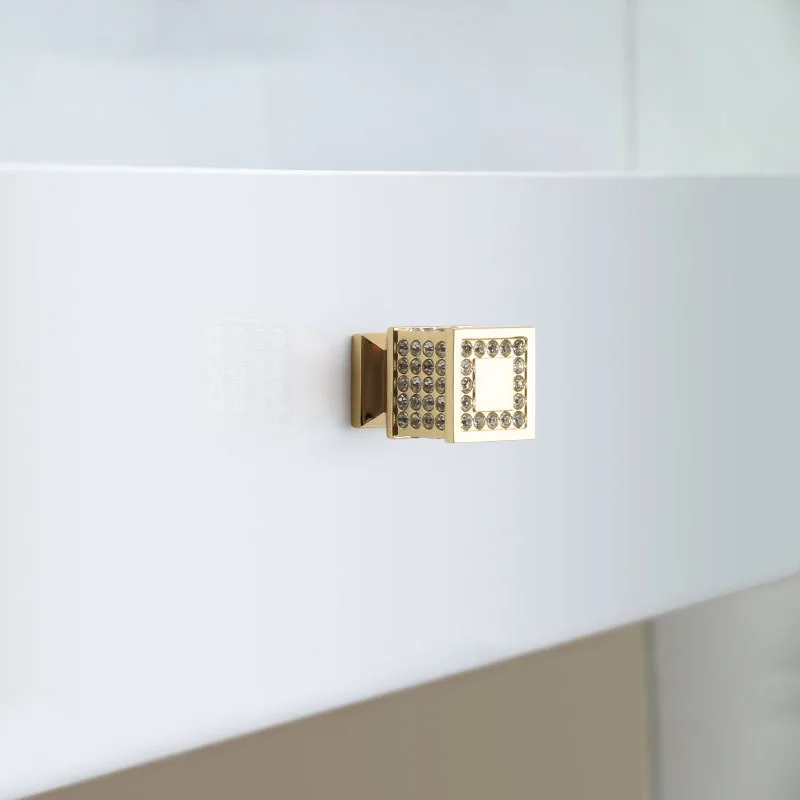 light luxury gold diamond crystal handle cabinet knobs wardrobe door kitchen handle drawer pulls handles for furniture handle free global shipping