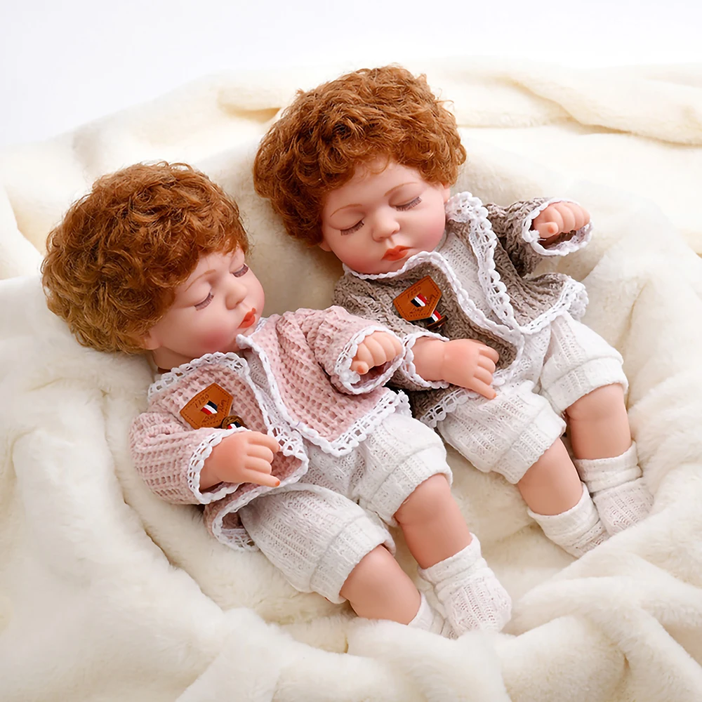 Rebirth Doll 30cm Vinyl Simulation Closed Eye Doll Bath Dress Up Doll Daby Doll Children's Toys