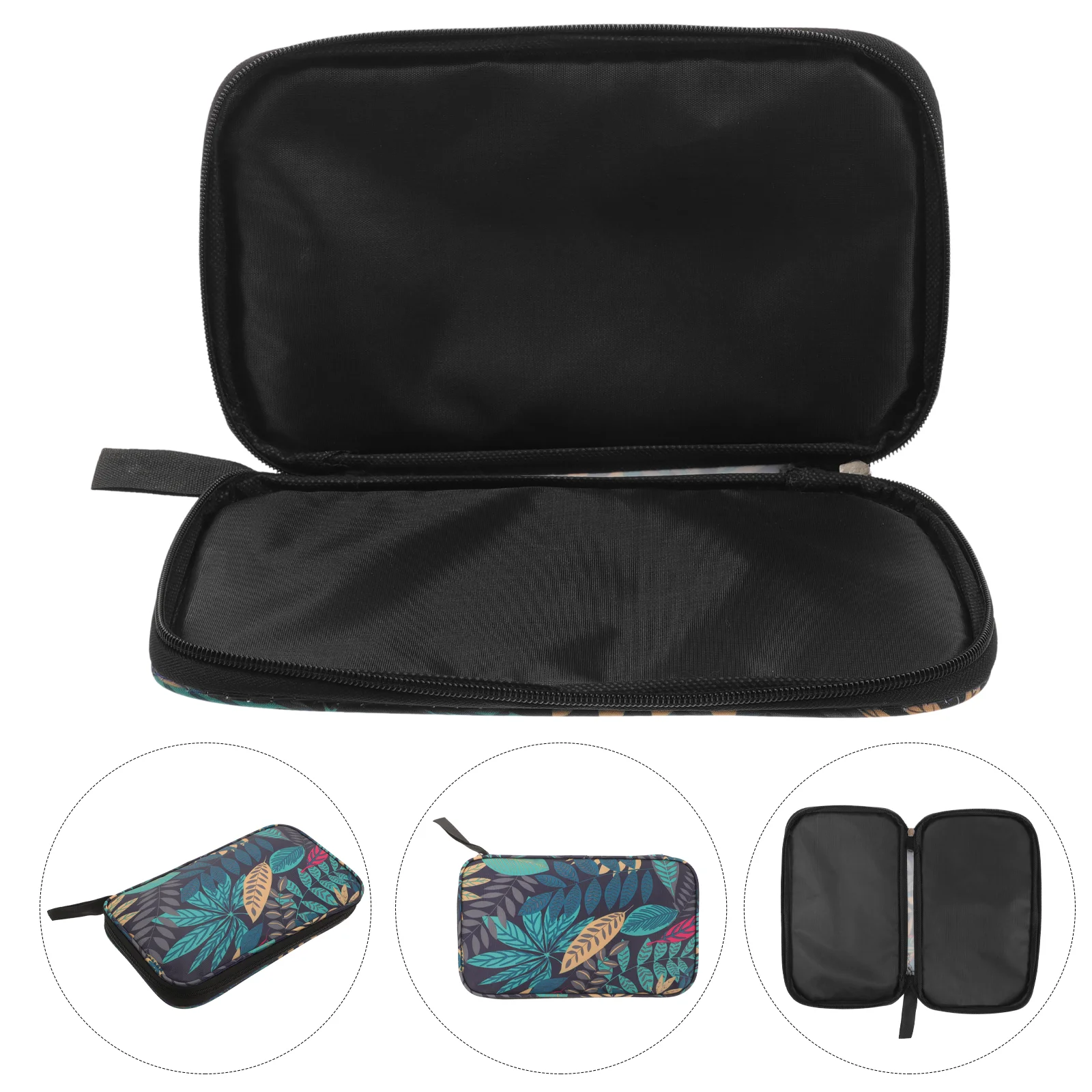 

Table Tennis Racket Case Decorative Leaf Pattern Portable Pin-G Pong Paddle Carry Case Bat Bag Holder