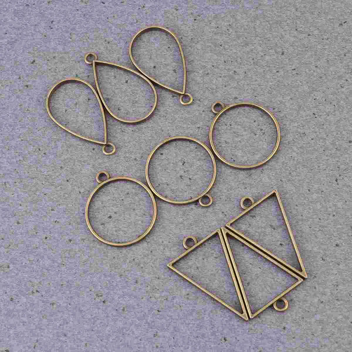 

30pcs Open Bezel Pendants Charms for Jewelry Findings DIY Pressed Flower Frame Assorted Geometric Hollow Trays Jewelry Making