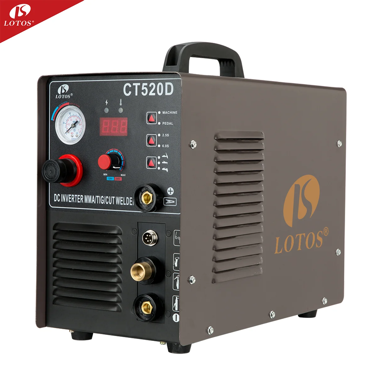 

Lotos CT520D portable mosfet plasma cutter mig tig welder combo automatic pulse argon arc welding machine