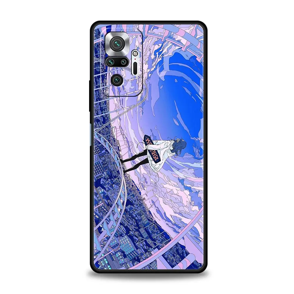 Чехол для телефона Xiaomi Redmi Note 12, 10, 11, 9, 8 Pro Plus, 9S, 7, 8T,  9T, 9A, 8A, 9C, K40, мягкий игровой чехол, бампер, аниме, девушка,  художественный пейзаж | AliExpress