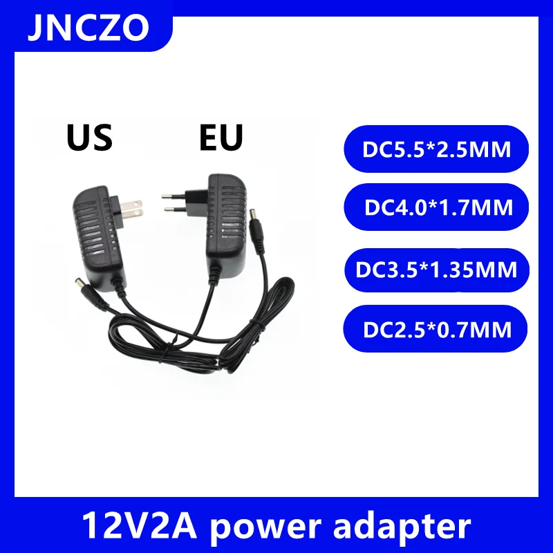 

AC 100-240V DC 12V2A Power Adapter Surveillance Camera Set Top Box Router Massager LED Light Charger DC5.5 * 2.5MM US EU AU UK