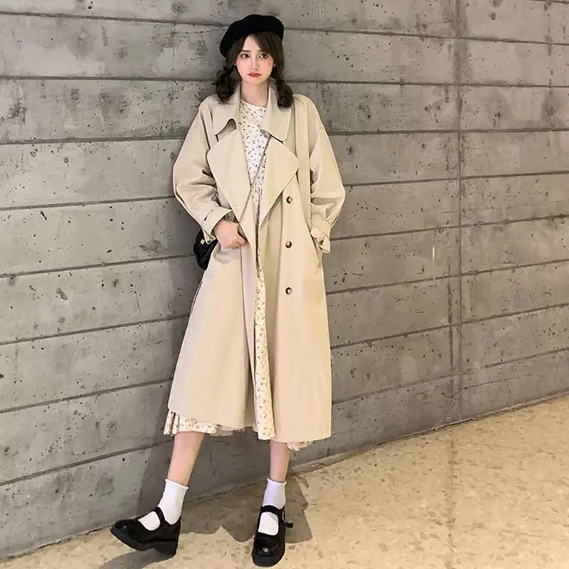 

Autumn And Winter Sexy Coat Windbreaker Sense Of Design Warm Mid Length Version Versatile Advanced Overcoat