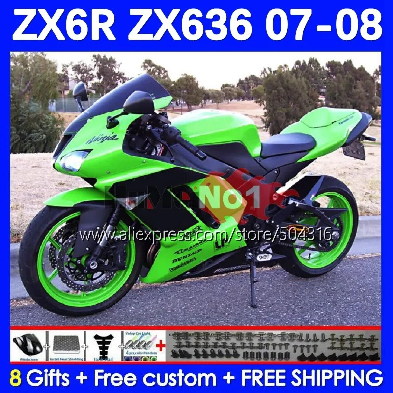 

Корпус для KAWASAKI NINJA ZX-636 ZX 6R 6 R 636 600CC 59MC.127, зеленый сток ZX636 ZX-6R ZX600 ZX6R 07 08 ZX600 2007 2008 обтекатель