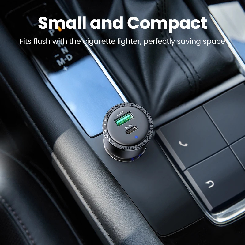 Фото Автомобильное зарядное устройство PD QC 3,0 PPS, USB Type C, 63 Вт, 45 Вт №5