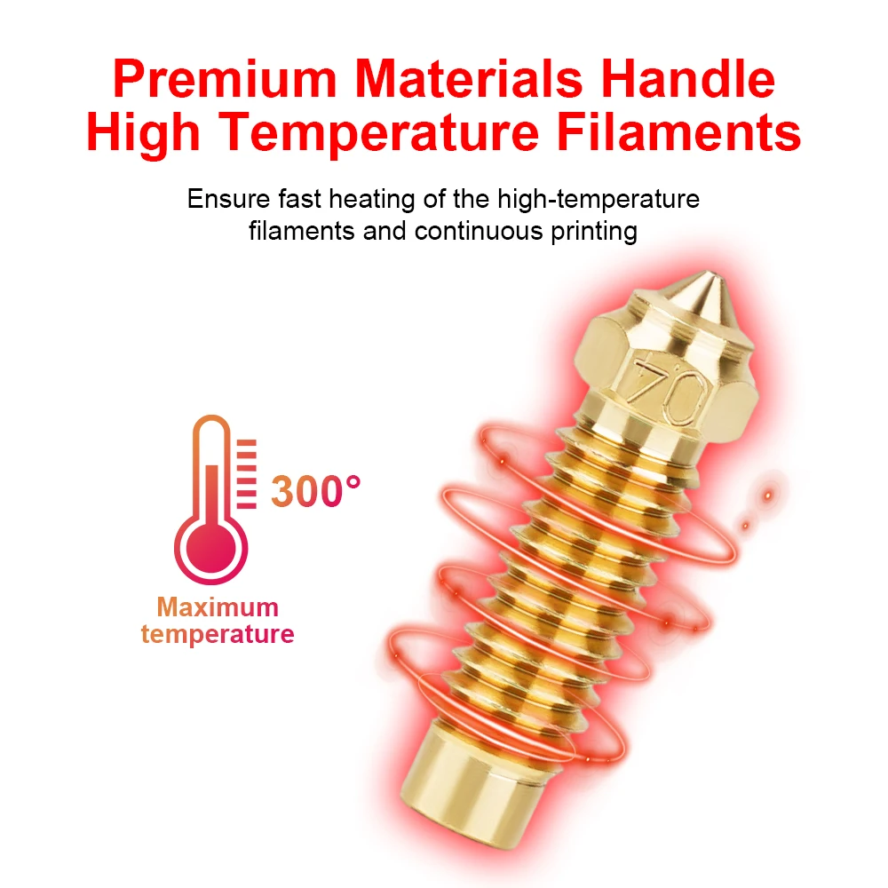 Для Elegoo Neptune 4 Max латунная насадка из закаленной стали с медным покрытием для Plus 1 75
