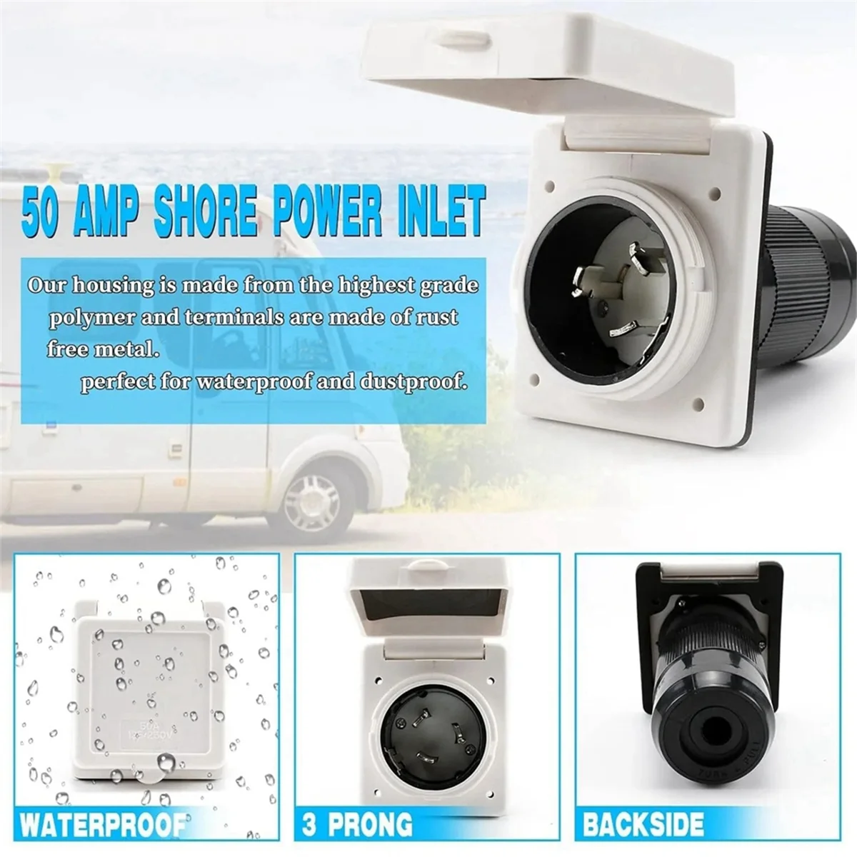 Входная розетка для автофургона на 30 А поворотный фиксирующий разъем крышки