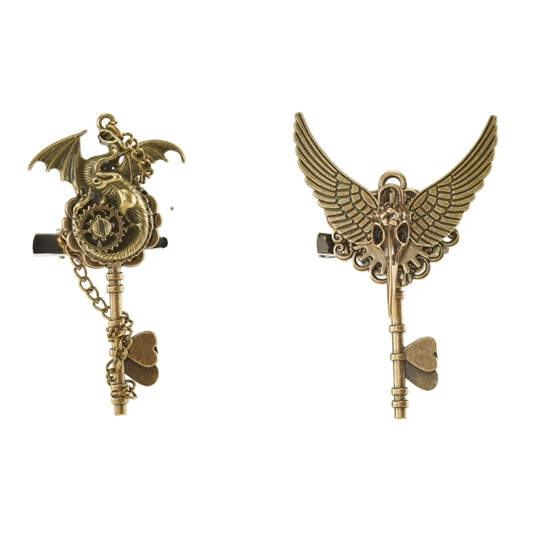 

Alloy Safety Pins Jewelry Brooch Pin Hair Clip with Steampunk Gears Skull Animal Decorations for Hats Scarves Coat