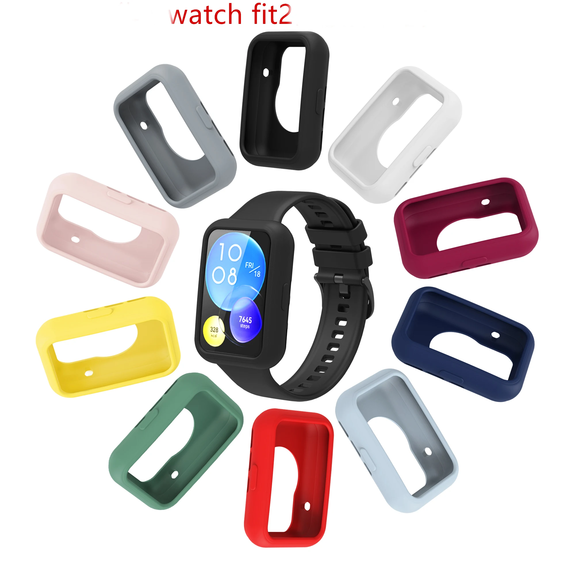 Case Cover For Huawei Watch fit 2 Smartwatch Accessories Soft Silicone Colorful Bumper All-Around Protector Huawei Watch fit 2