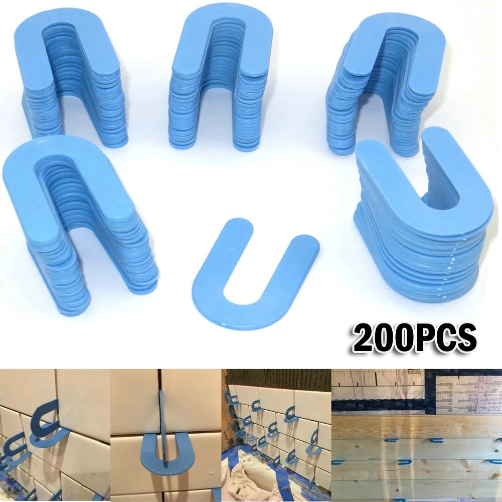 200pcs U-shaped Horseshoe Shims Tile Spacers PP Level Wedges Positioning Clips For Aligning Marble GranitePorcelain