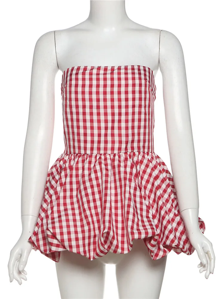 InGrily с принтом красно-белая клетчатая накидка на грудь плиссированный пушистый