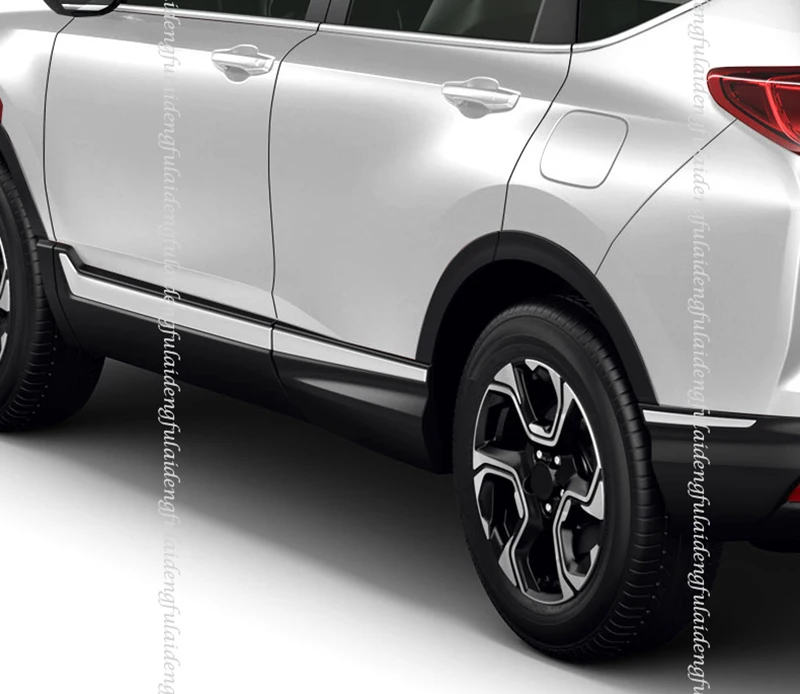 Накладки на боковые двери из ABS-пластика с хромированной отделкой для Honda CRV CR-V 2017-2021 (комплект из 6 штук).