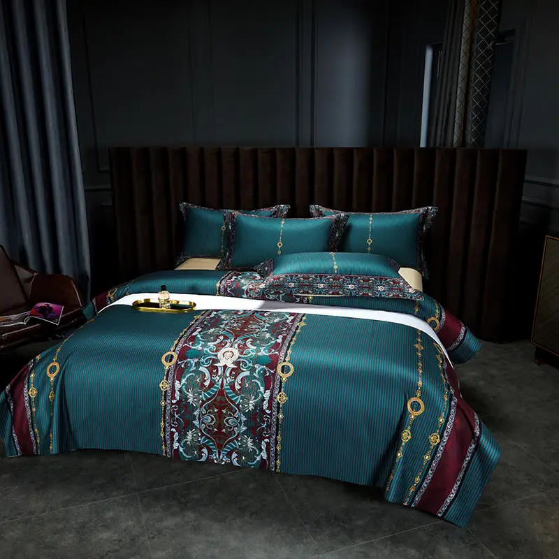 Комплект постельного белья IvaRose HOME TEXTILE  Египетский хлопок 1000TC, богемный, для кровати Queen/King, 4 шт.