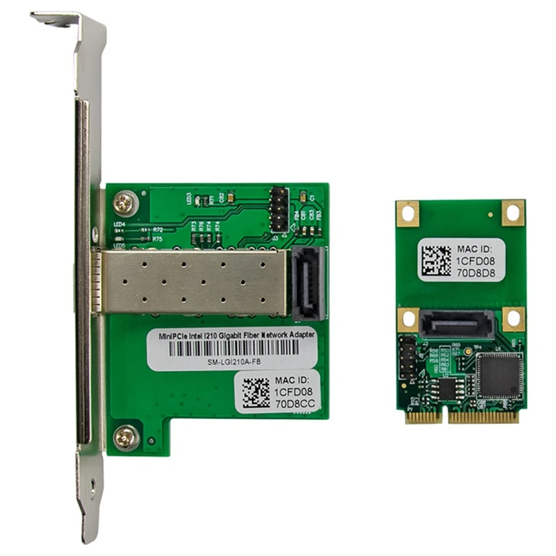 WGI210AS Мини PCIE Сетевая карта Гигабитная однопортовая серверная сетевая SFP I210-F1