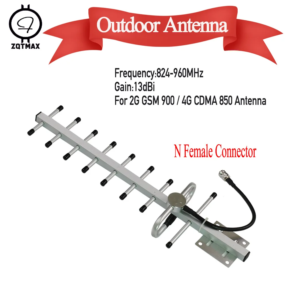ZQTMAX 9 unit 13dB Yagi антенна для усилителя сигнала сотового телефона 800 / 850 900 MHz LTE CDMA GSM