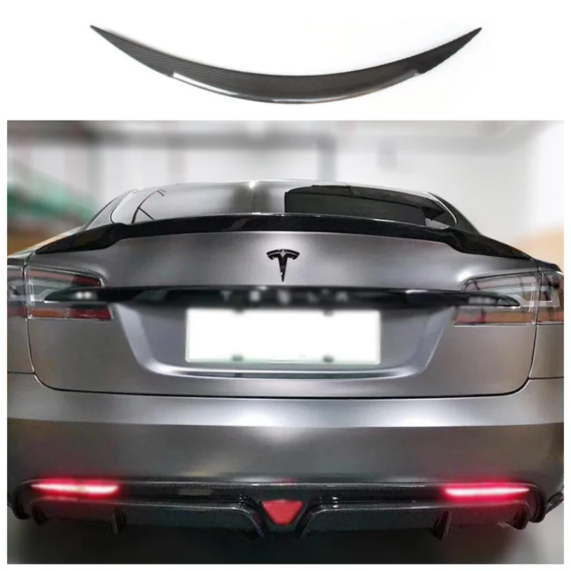 

High Quality ABS Carbon Rear Trunk Lip Roof Spoiler Wing For Tesla Model S 2020 2021 2022 2023
