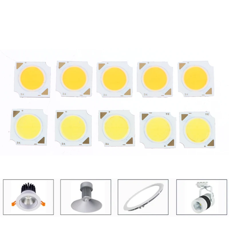 

5 шт., фонарь Bridgelux COB 3/5/7/10/12 Вт 13*13 мм 300 мА