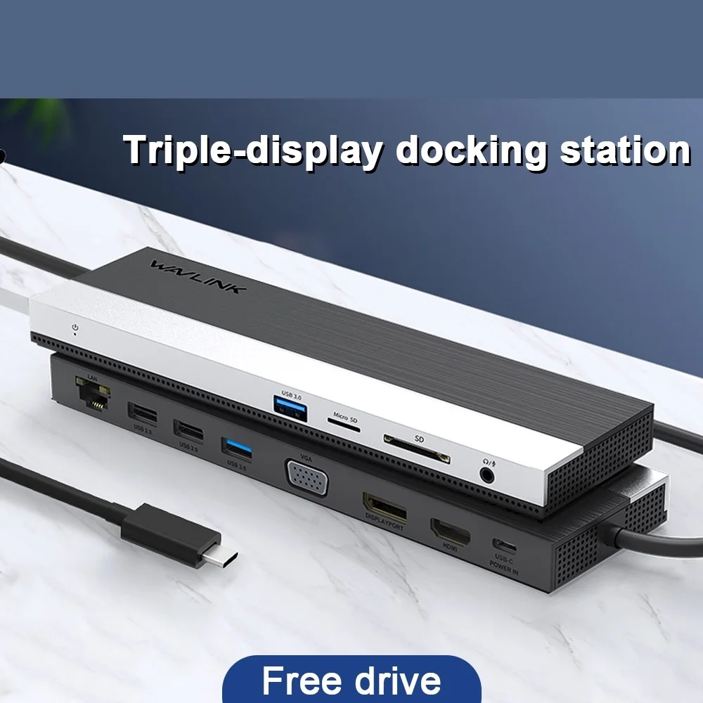 

New Triple Display 4k Docking Station USB Hub Dual 4K HDMI Compatible/DVI/VGA USB-C Hub 100W PD For Macbook Pro Laptop/Phone