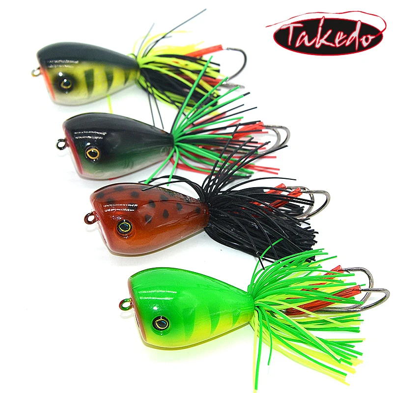 

TAKEDO high quality KLWC 40mm 10g topwater hard bass bait snakehead abs plastic hard frog lure fishing bass lure