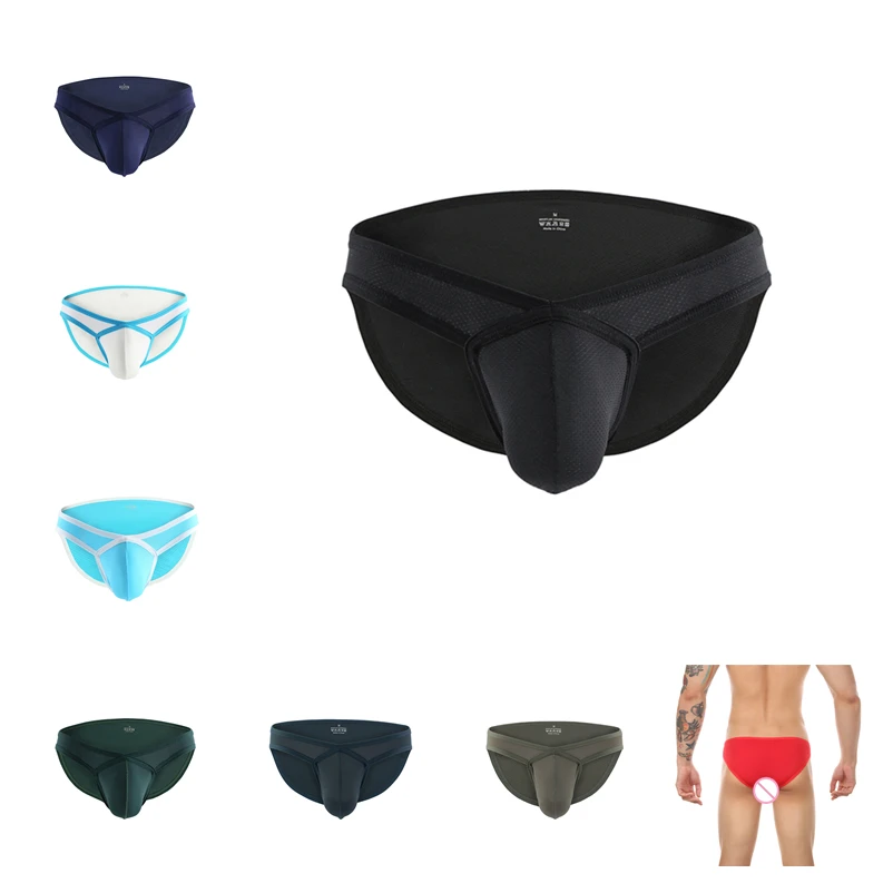 

Men's Sexy Low Rise Briefs Breathable Hole Underwear U Convex Panties Bulge Pouch Underpants Exotic Lingerie Male Hombre
