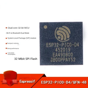 （1pcs）Original genuine ESP32-PICO-D4 QFN-48 dual core Wi Fi&Bluetooth MCU wireless transceiver chip