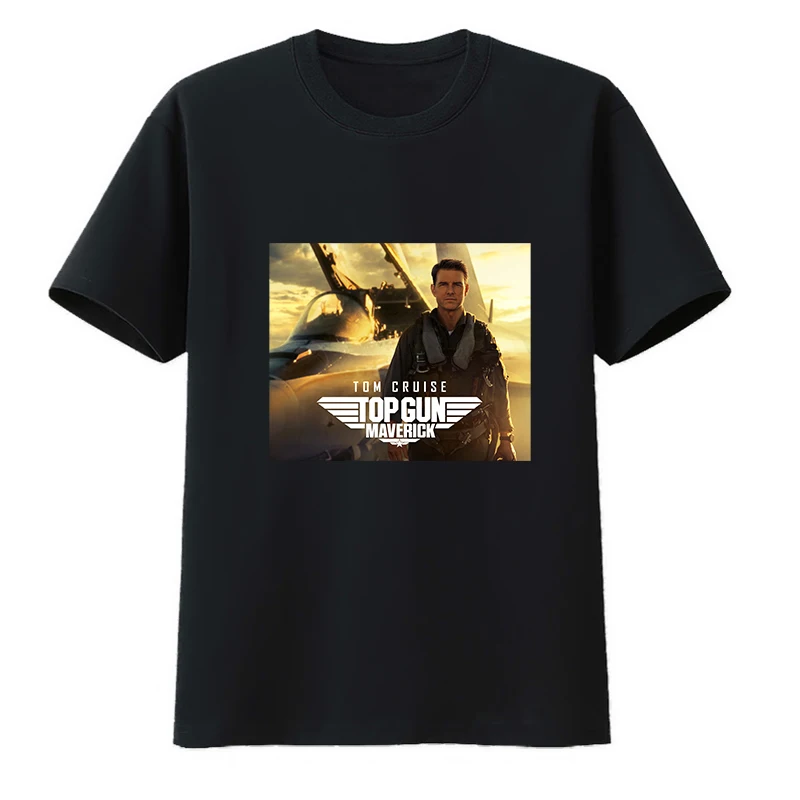 

Movie Top Gun Cotton T-Shirts Tom Cruise and His Cool Fighter Jets Tops Y2k T-shirt Men's Comfortable Short-sleev Summer Tee
