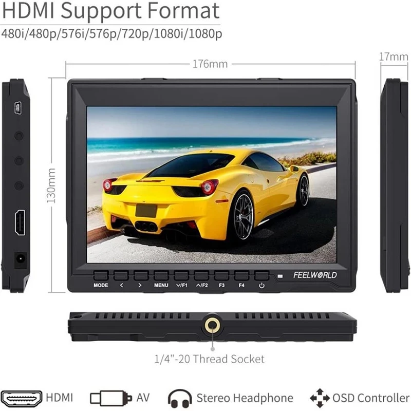7-дюймовый IPS-монитор Feelworld FW759 1280x80 0 для цифровой зеркальной камеры с пиковым