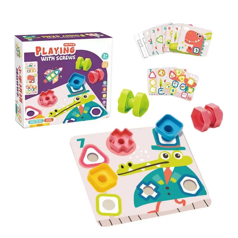 Винтовая гайка игрушка сенсорный Строительный блок Набор Монтессори винты игра