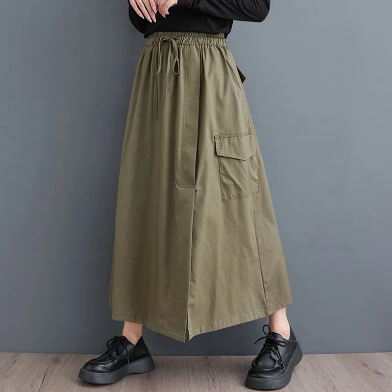 Женская трапециевидная юбка с высокой талией