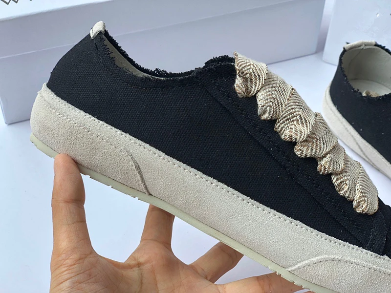 Женские холщовые кроссовки Maxdutti повседневная Винтажная обувь из воловьей кожи