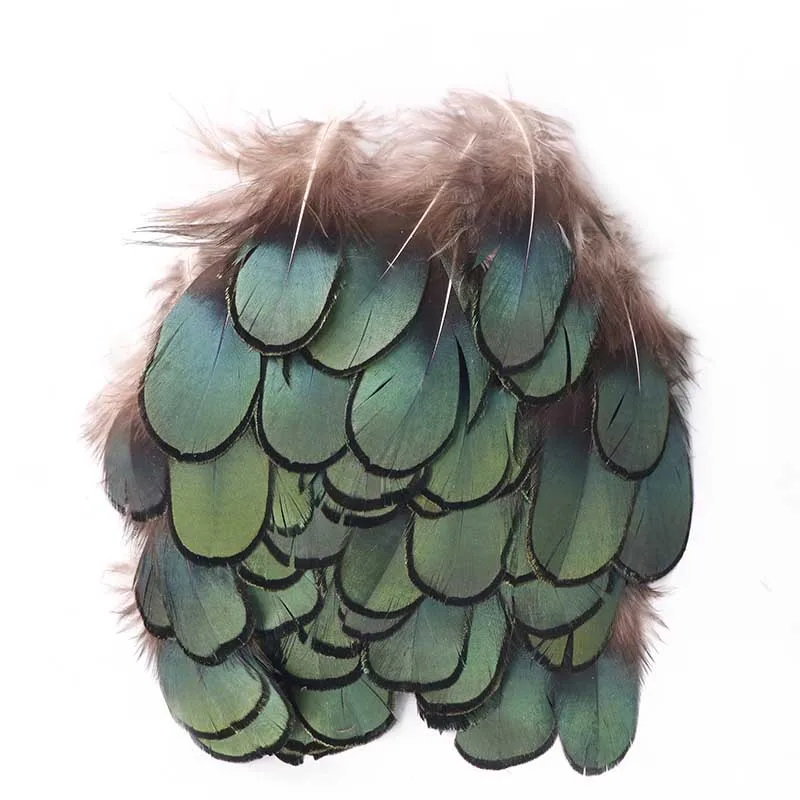 

Wholesale pheasant feather green piece pheasant feather DIY ostrich headdress Earrings chain mobile phone accessories