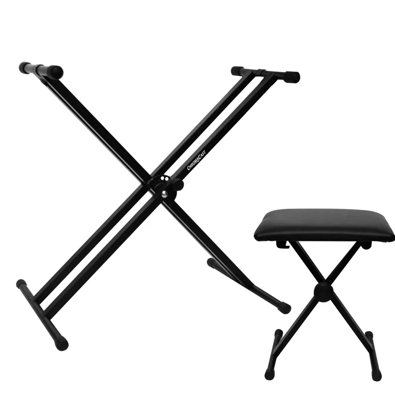 

Padded Piano Seat w/ Double Braced Electronic Keyboard Stand