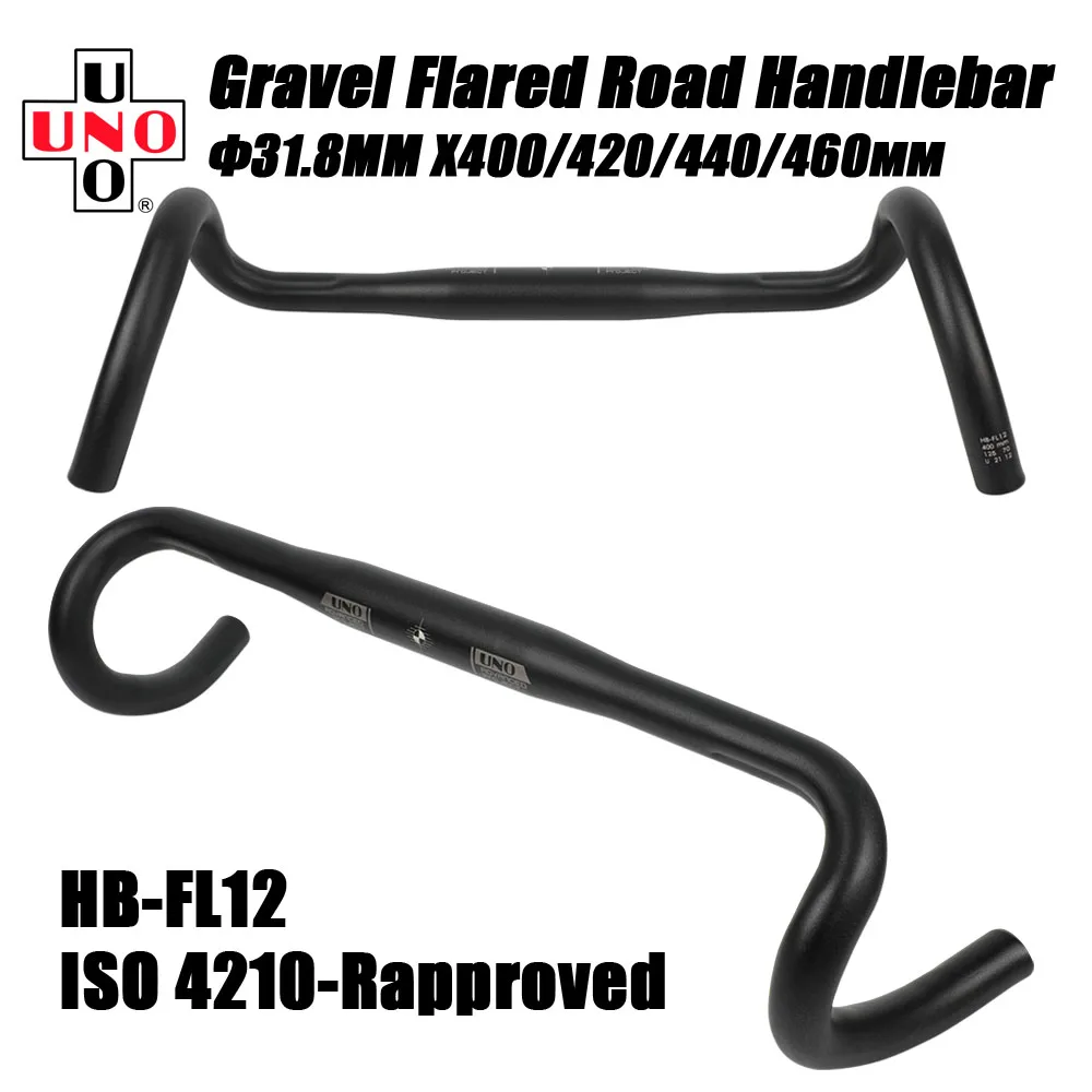 UNO Road Bike Handlebar 31.8mm Ultralight Gravel Drop Bar Racing Bicycl Steering Wheel Flared Bent 400/420/440/460mm | Спорт и