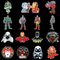 cute marvel the avengers enamel lapel pins for backpack accessories superhero metal badge button brooches for women men gifts