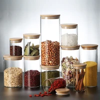 kitchen supplies food grade moisture proof transparent glass jar sealed jar coffee storage container tea box cereal dispenser