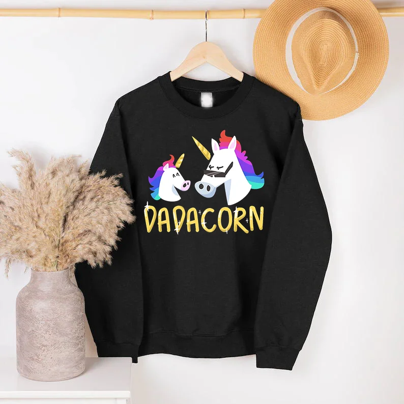 

Cartoon Unicorn Print Winter Hoodie Girl Unicorn Papacorn Dab Dabbing Hoodies Fashion Father's Day Gift Men Casual Sportswear