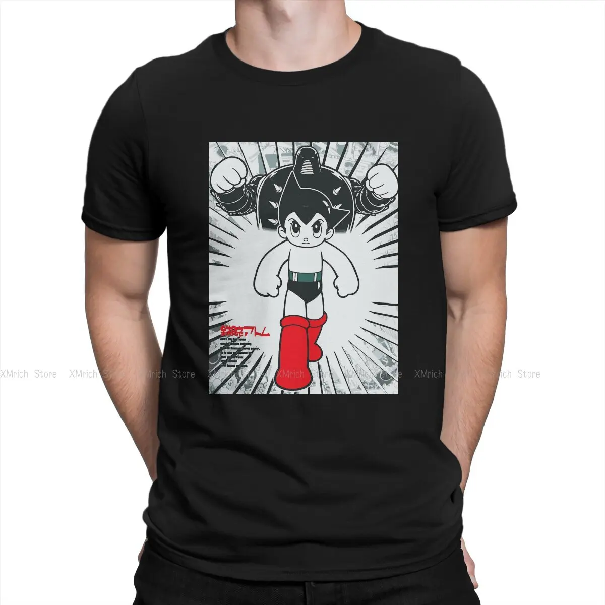 

Mighty Atom Astro Boy Tetsuwan Newest TShirt for Men Power Full Round Neck Basic T Shirt Hip Hop Gift Clothes Tops