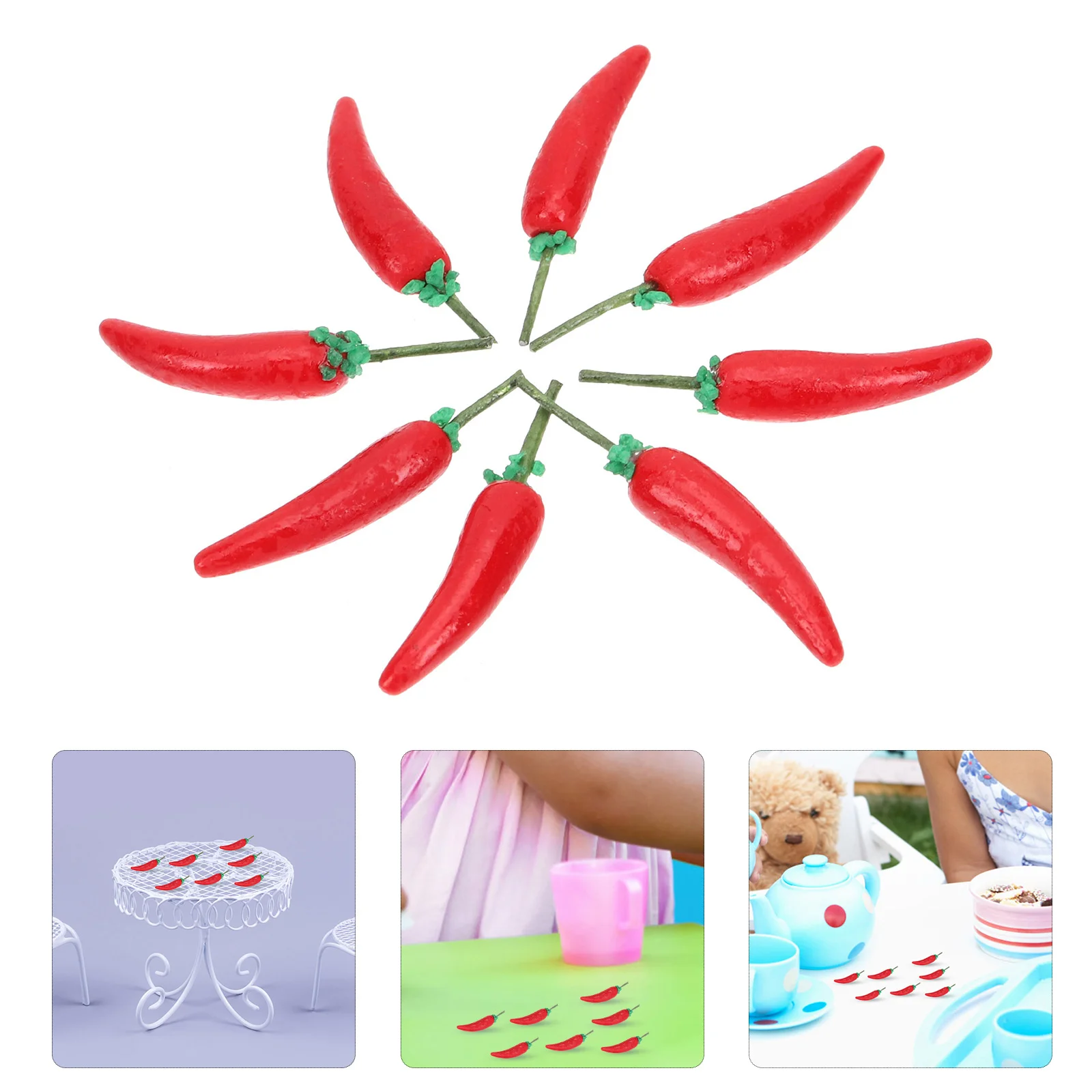 

10pcs Micro Vegetable Shop Accessories Miniature Chili Model