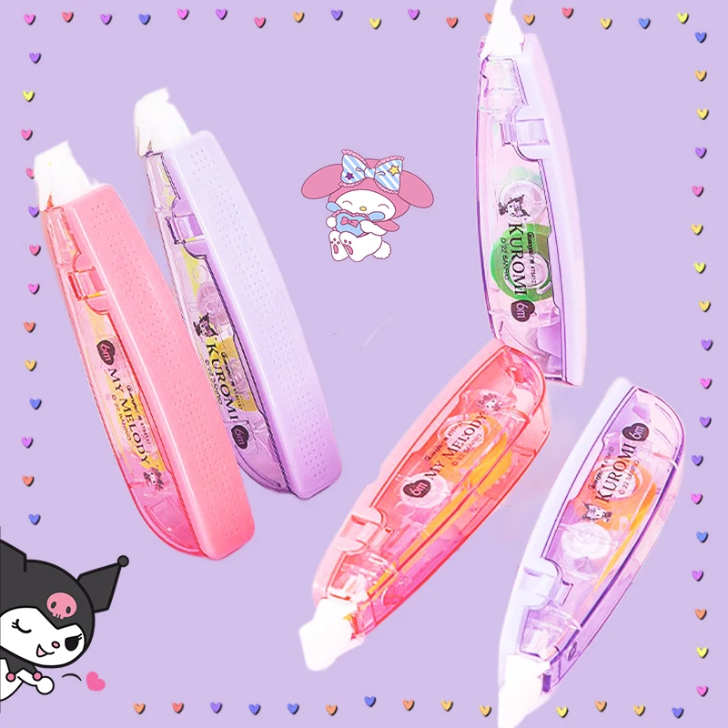 

Sanrioed Fluorescence Correction Tape Kawaii Mark Band Note Rectify Anime My Melody Kuromi Lovely Students Stationery Kids Gifts