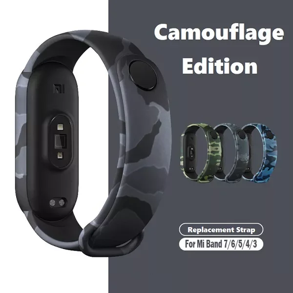 

For Mi Band 7 6 5 4 3 Camouflage Strap Silicone Replacement Wristband Bracelet on Miband7 Miband6 Miband5 Miband4 Strap
